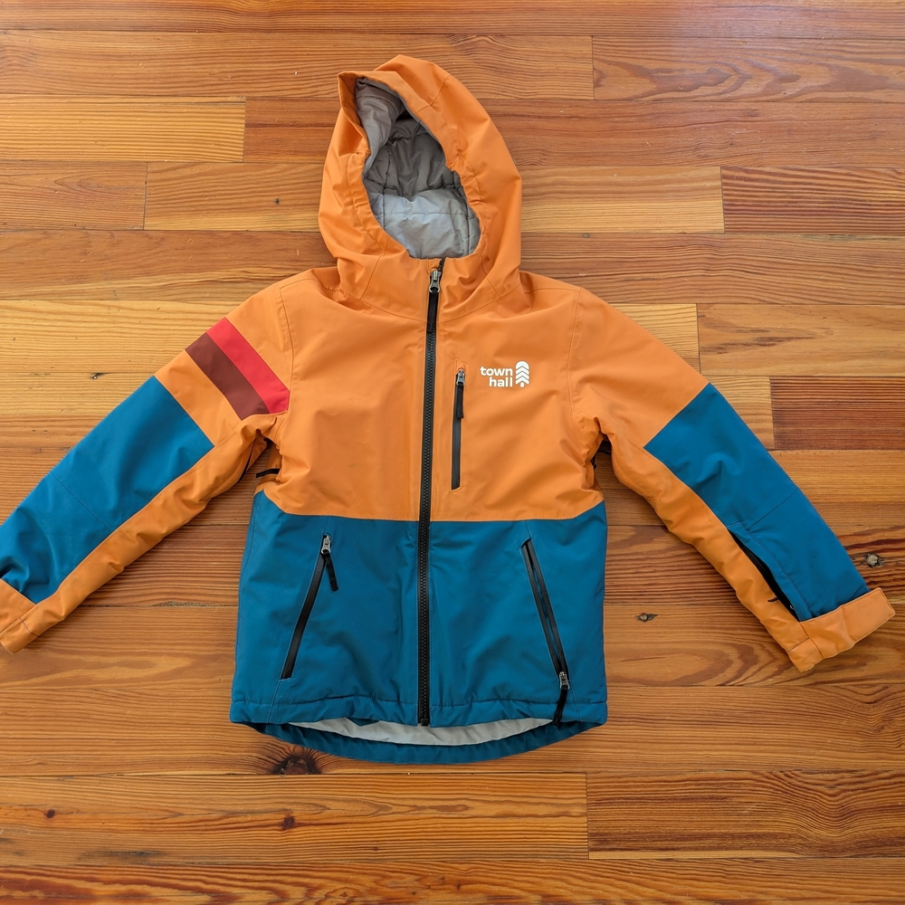 Kids Colorblock Jacket - Orange and Blue